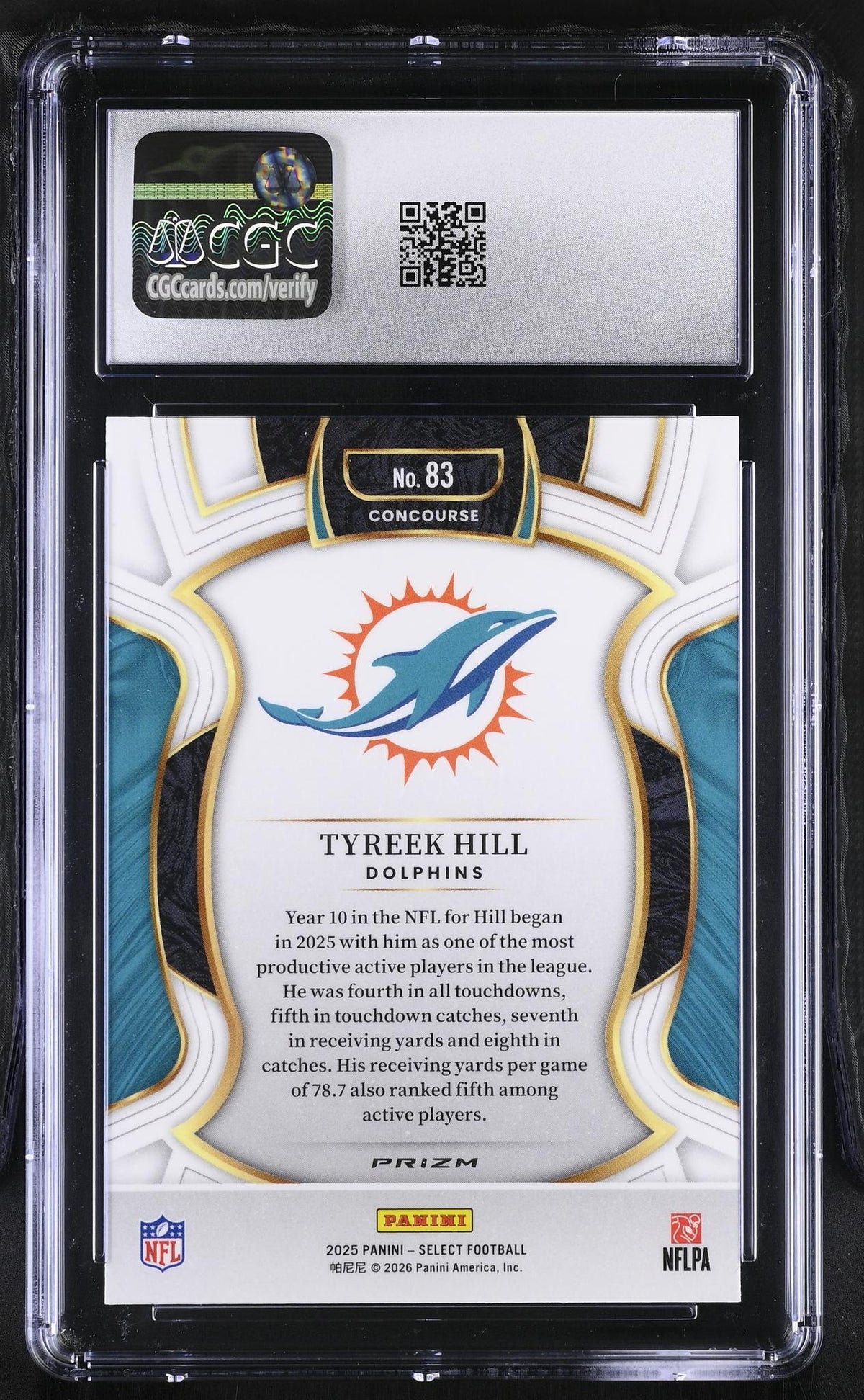 2025 Select #83 Tyreek Hill Concourse CGC 9