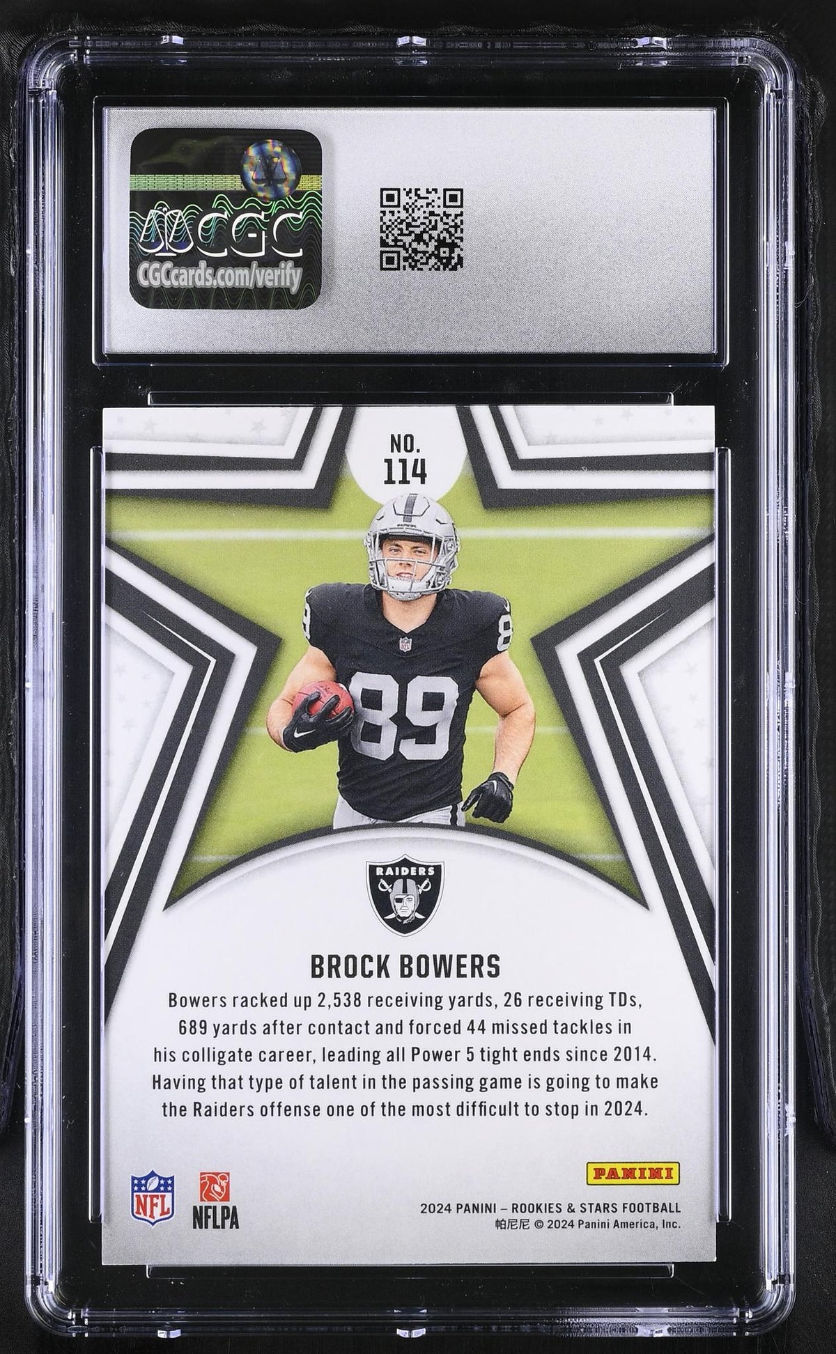 2024 Rookies & Stars #114 Brock Bowers /299 CGC 9