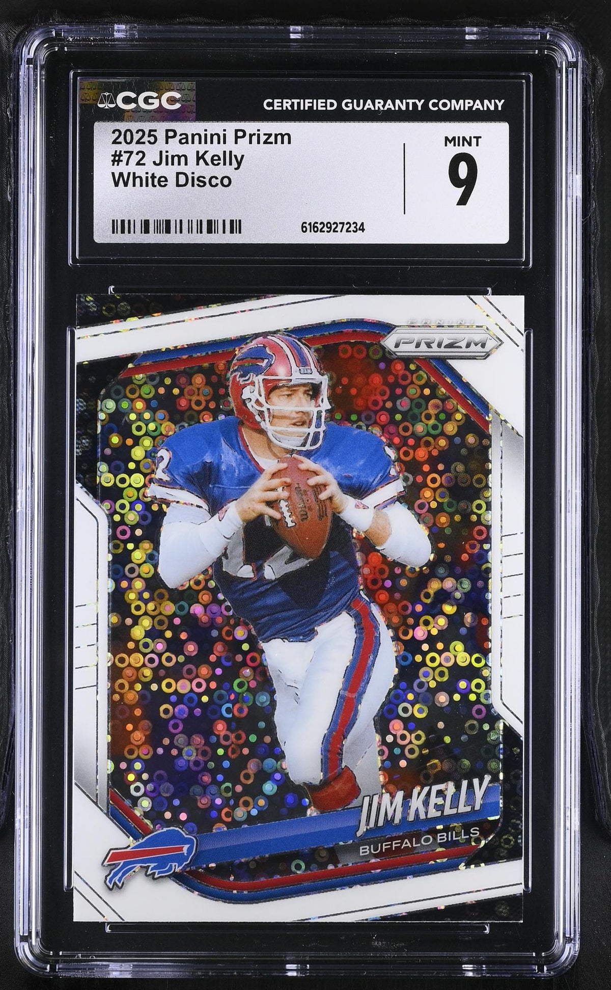 2025 Prizm #72 Jim Kelly White Disco CGC 9