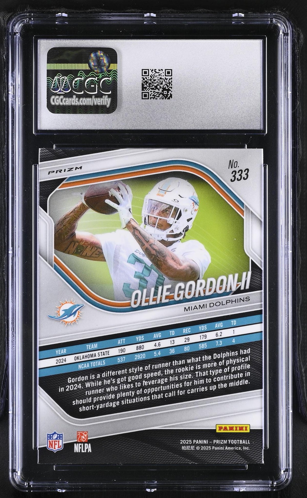 2025 Prizm #333 Ollie Gordon II White Disco CGC 8