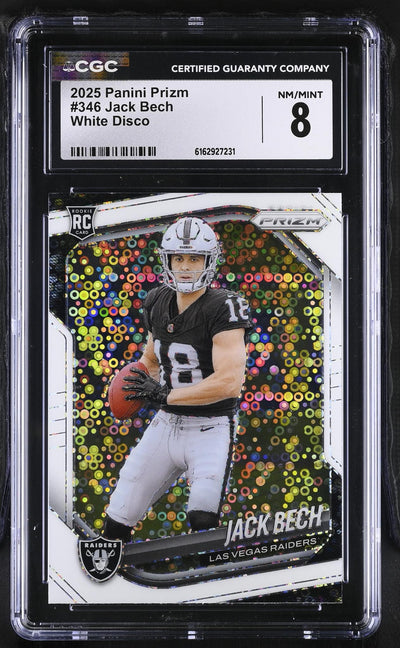2025 Panini Prizm Jack Bech #346 White Disco RC CGC 8