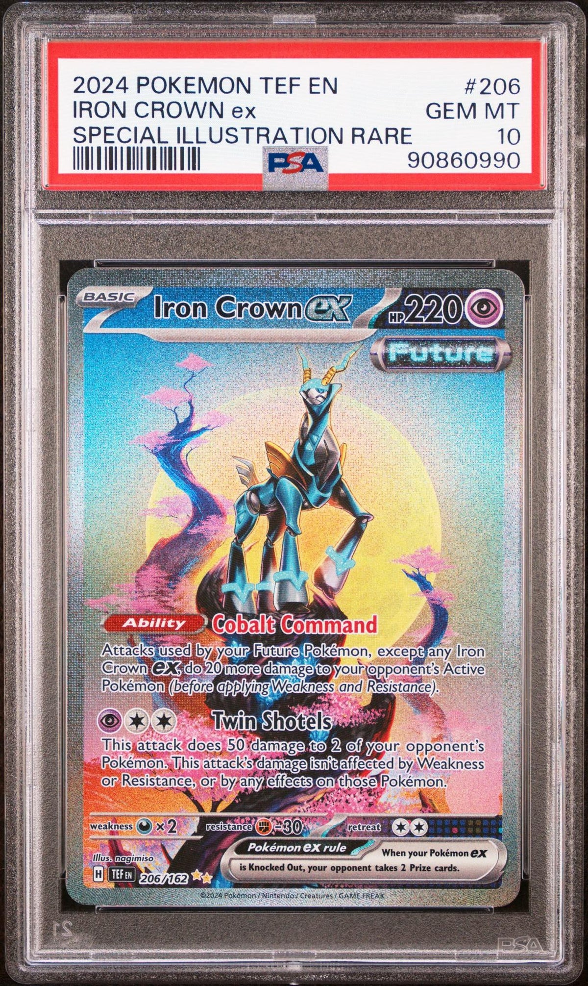 2024 Pokemon Scarlet and Violet Temporal Forces Special Illustration Rare Iron Crown Ex #206 PSA 10