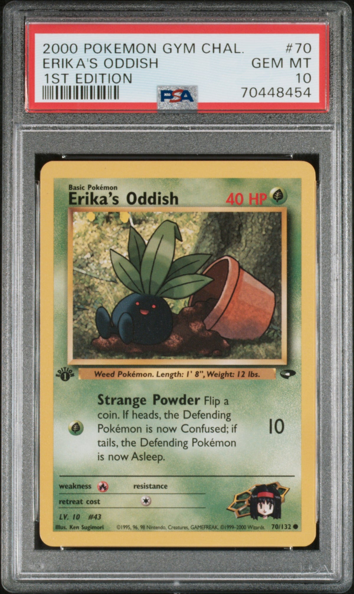 2000 Pokemon Gym Challenge 1st Edition Erika's Oddish #70 PSA 10