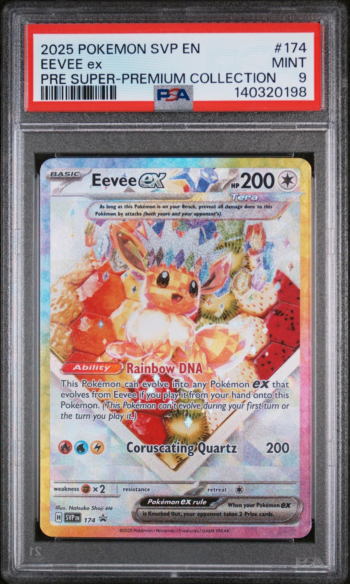 2025 Pokemon Scarlet and Violet Black Star Promo Prismatic Evolutions Super Premium Collection Eevee Ex #174 PSA 9