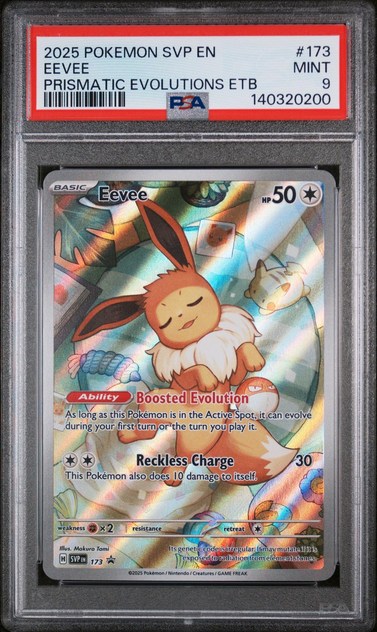 2025 Pokemon Scarlet and Violet Prismatic Evolutions Elite Trainer Box Eevee #173 PSA 9
