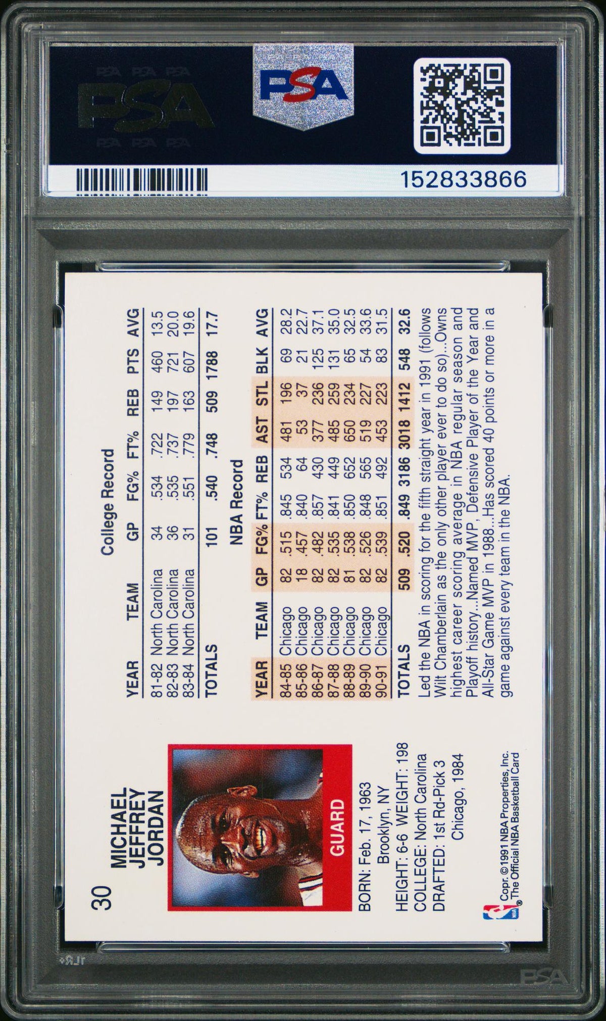 1991 Hoops Michael Jordan #30 PSA 5