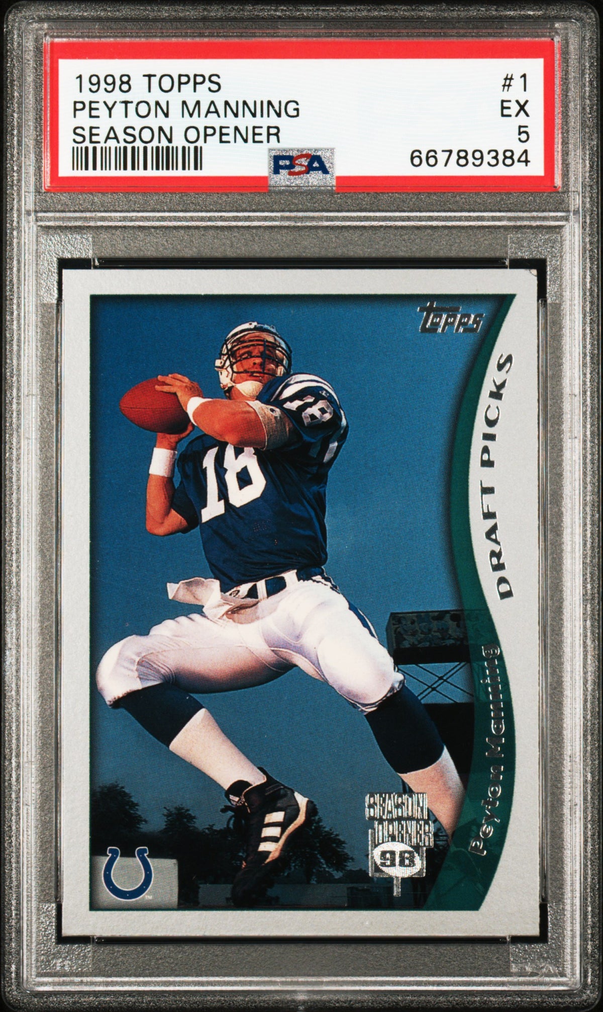 1998 Topps Season Opener Peyton Manning #1 /66789384 PSA 5