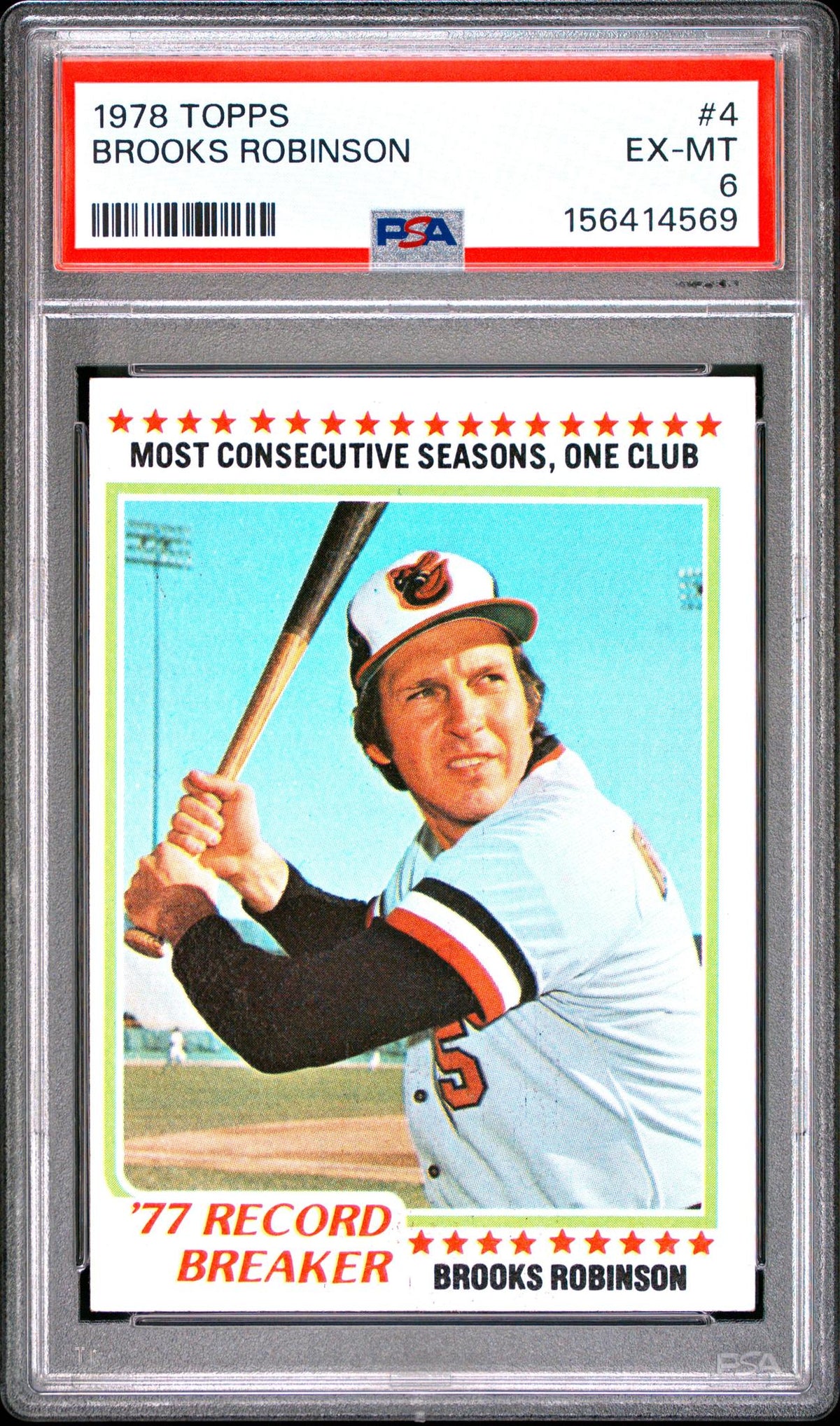 1978 Topps Record Breaker Brooks Robinson #4 PSA 6