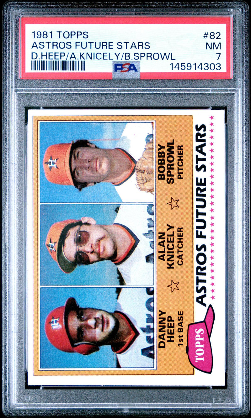 1981 Topps Alan Knicely/Danny Heep/Robert Sprowl #82 PSA 7