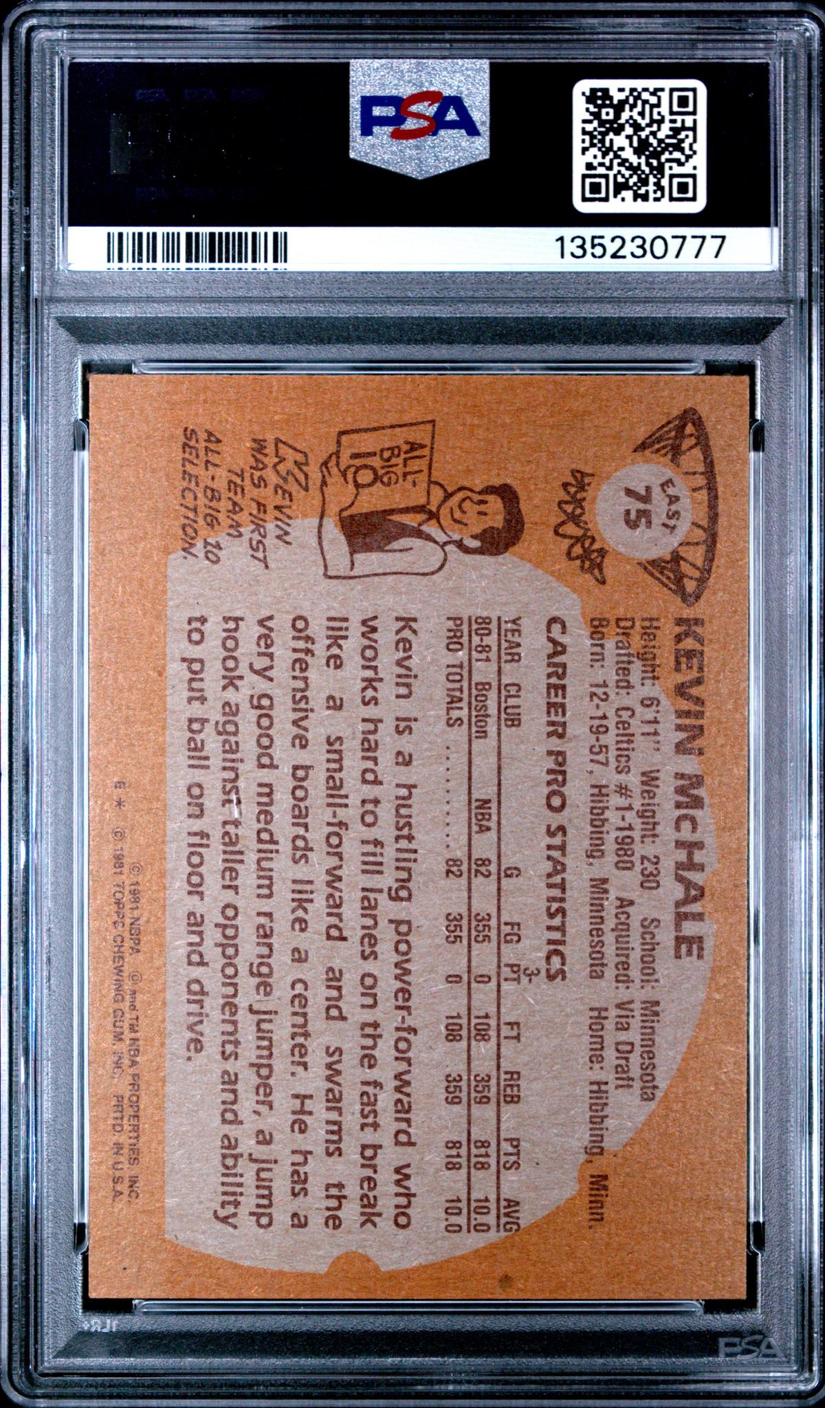 1981 Topps Kevin Mchale #E75 PSA 5