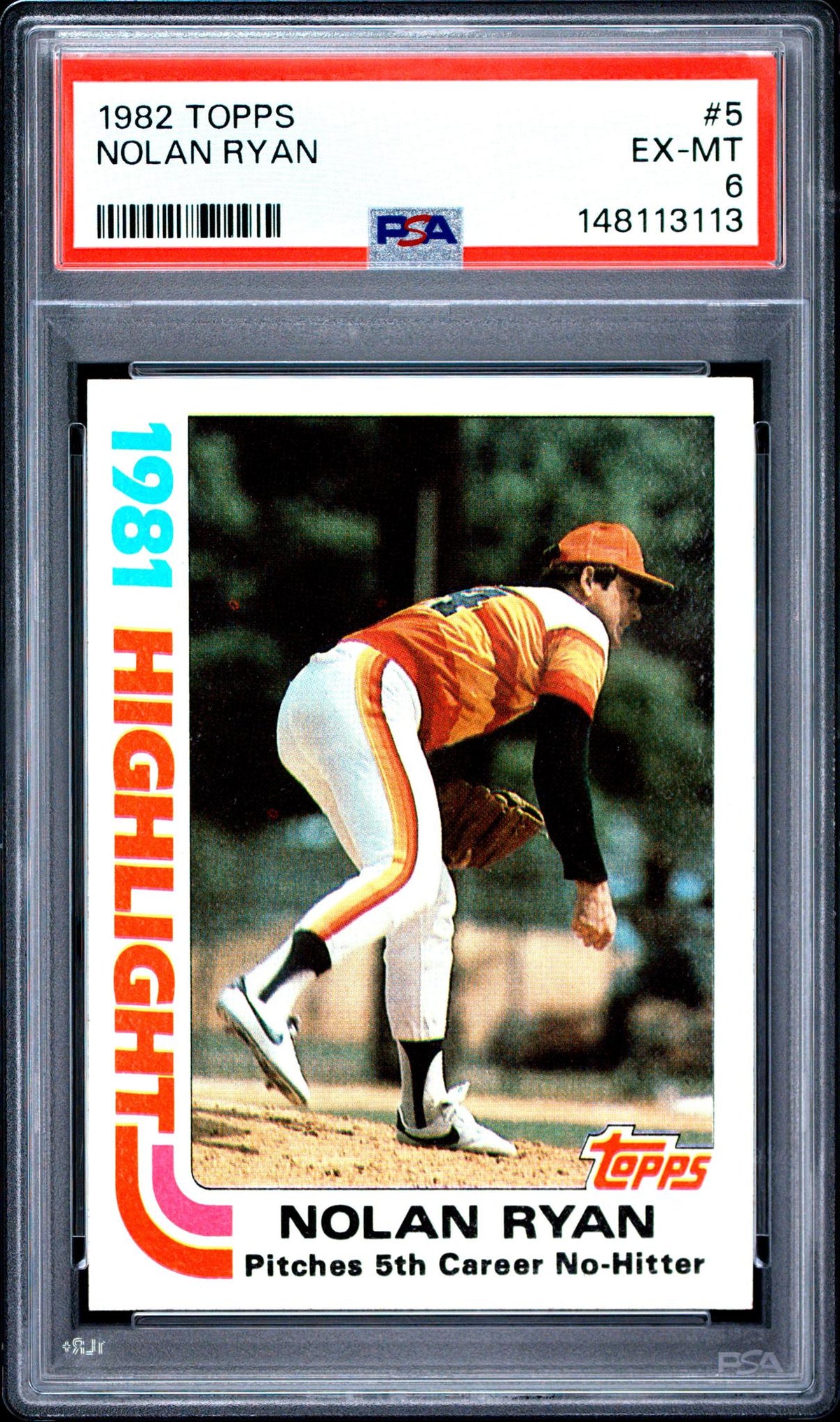 1982 Topps Highlight Nolan Ryan #5 PSA 6