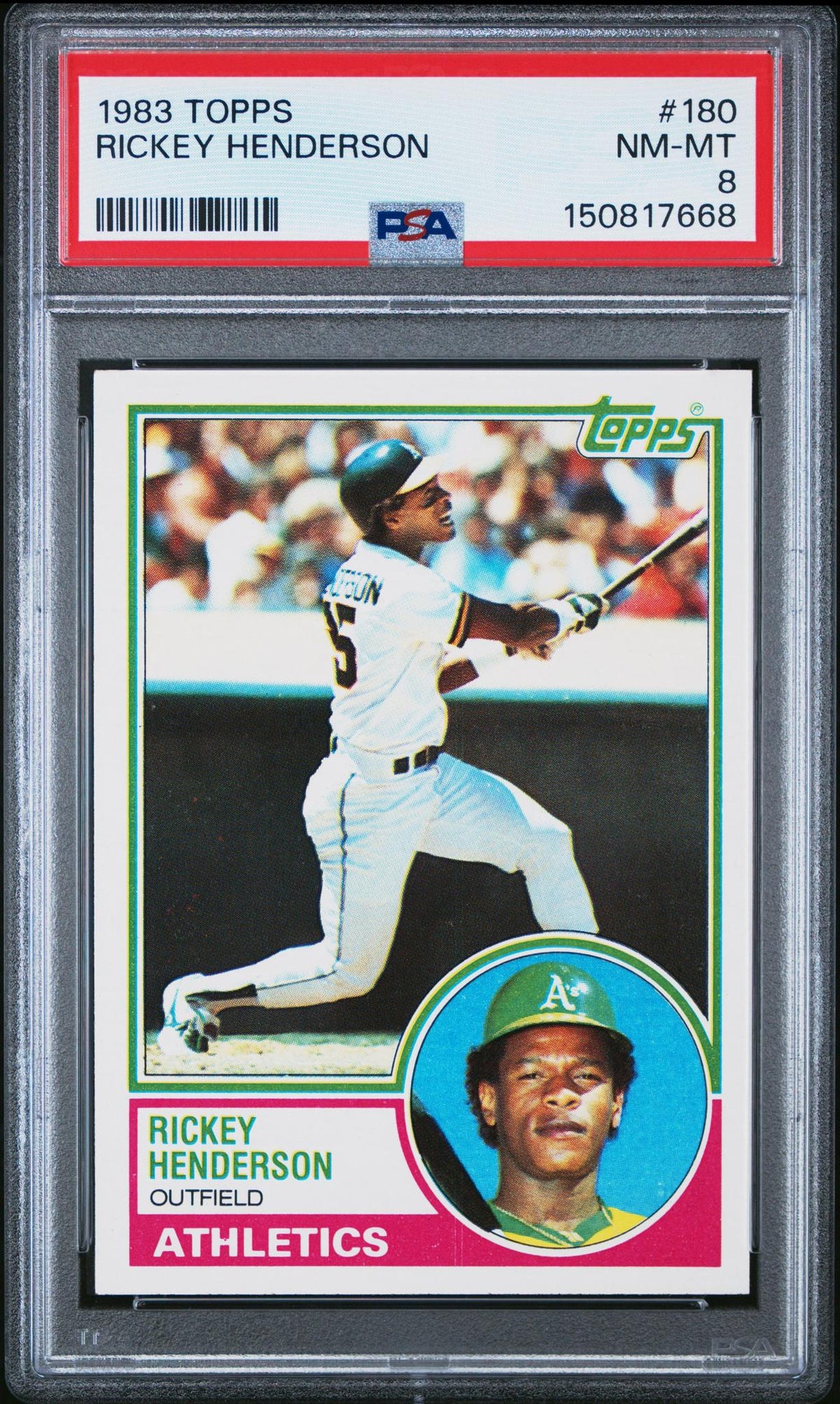 1983 Topps Rickey Henderson #180 PSA 8