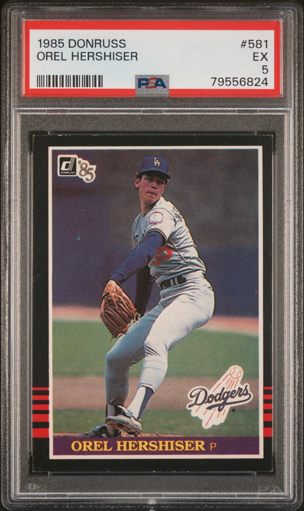 1985 Donruss Orel Hershiser #581 PSA 5