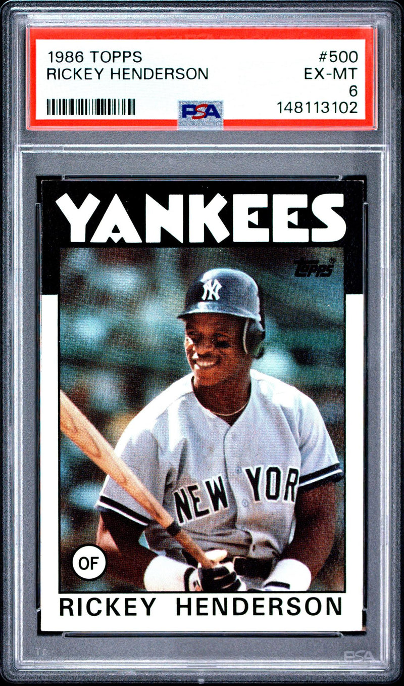 1986 Topps Rickey Henderson #500 PSA 6
