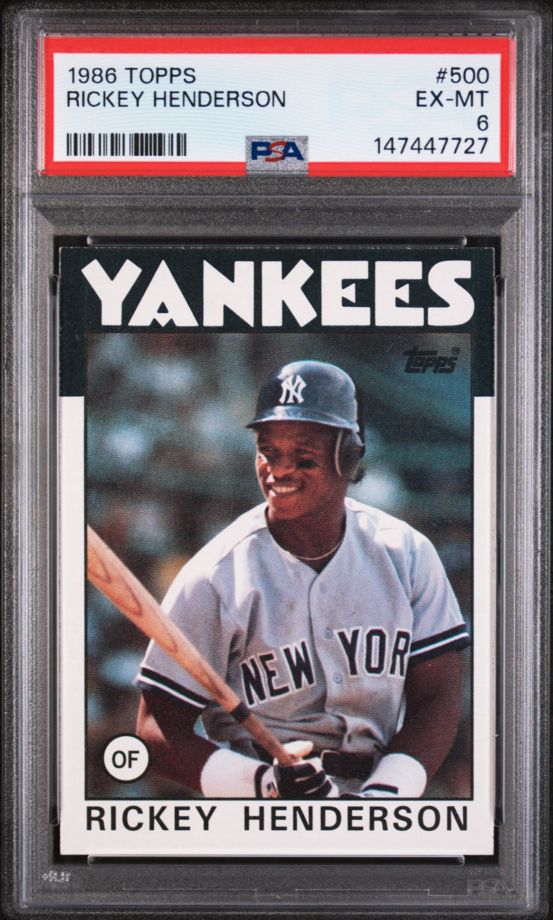 1986 Topps Rickey Henderson #500 PSA 6