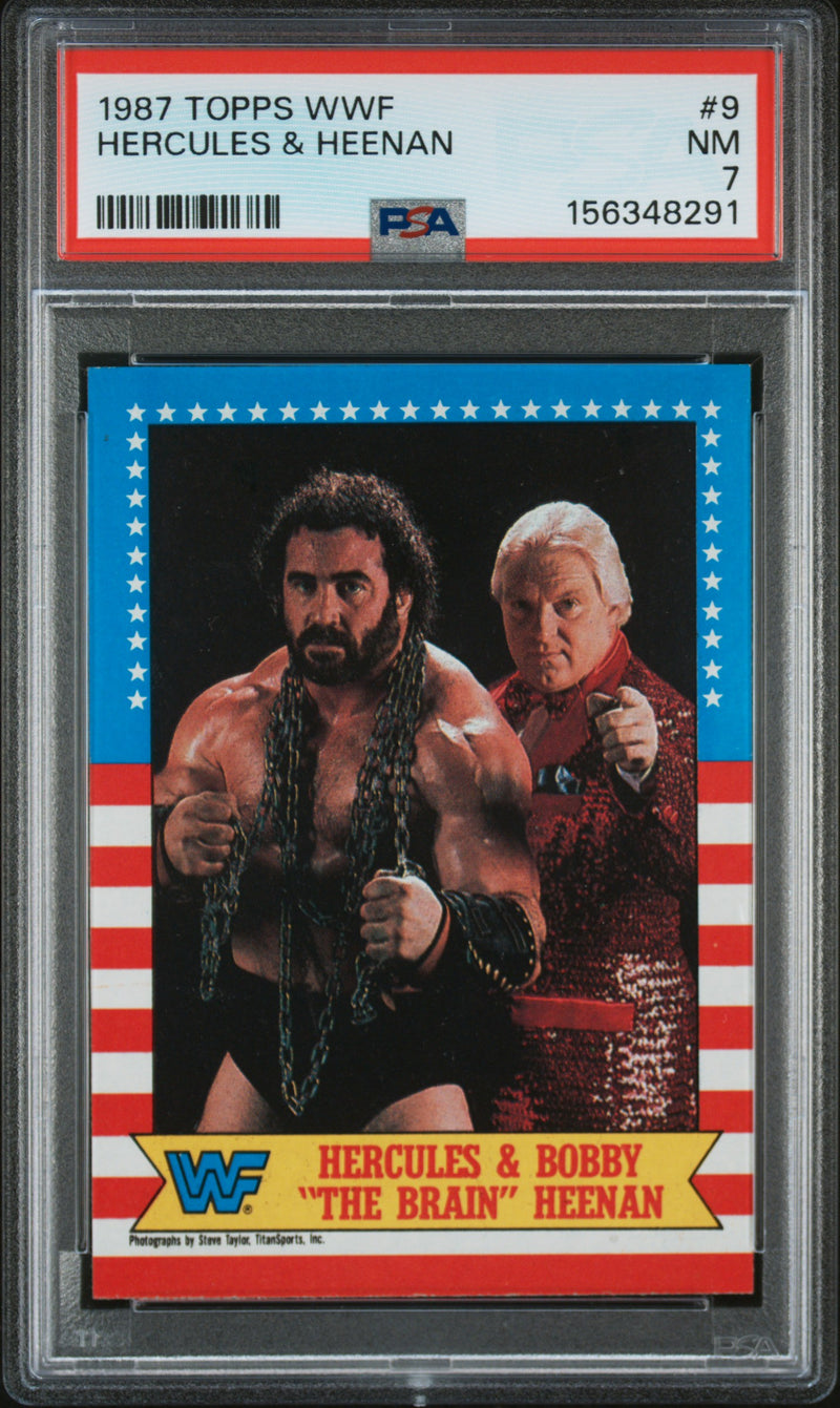 1987 Topps WWF Hercules Heenan #9 PSA 7