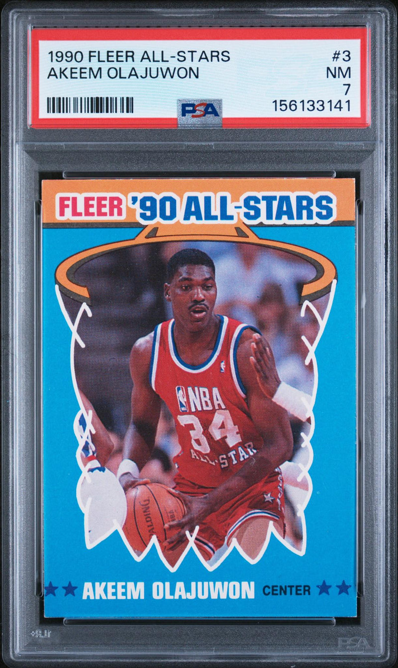 1990 Fleer '90 All-Stars Hakeem Olajuwon #3 PSA 7