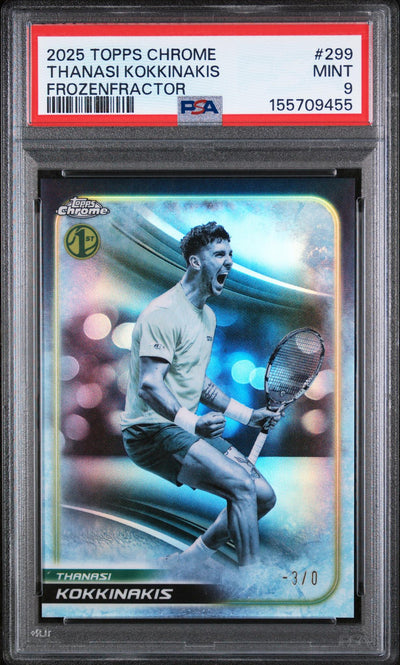 2025 Topps Chrome Tennis Frozenfractor Thanasi Kokkinakis #299 PSA 9