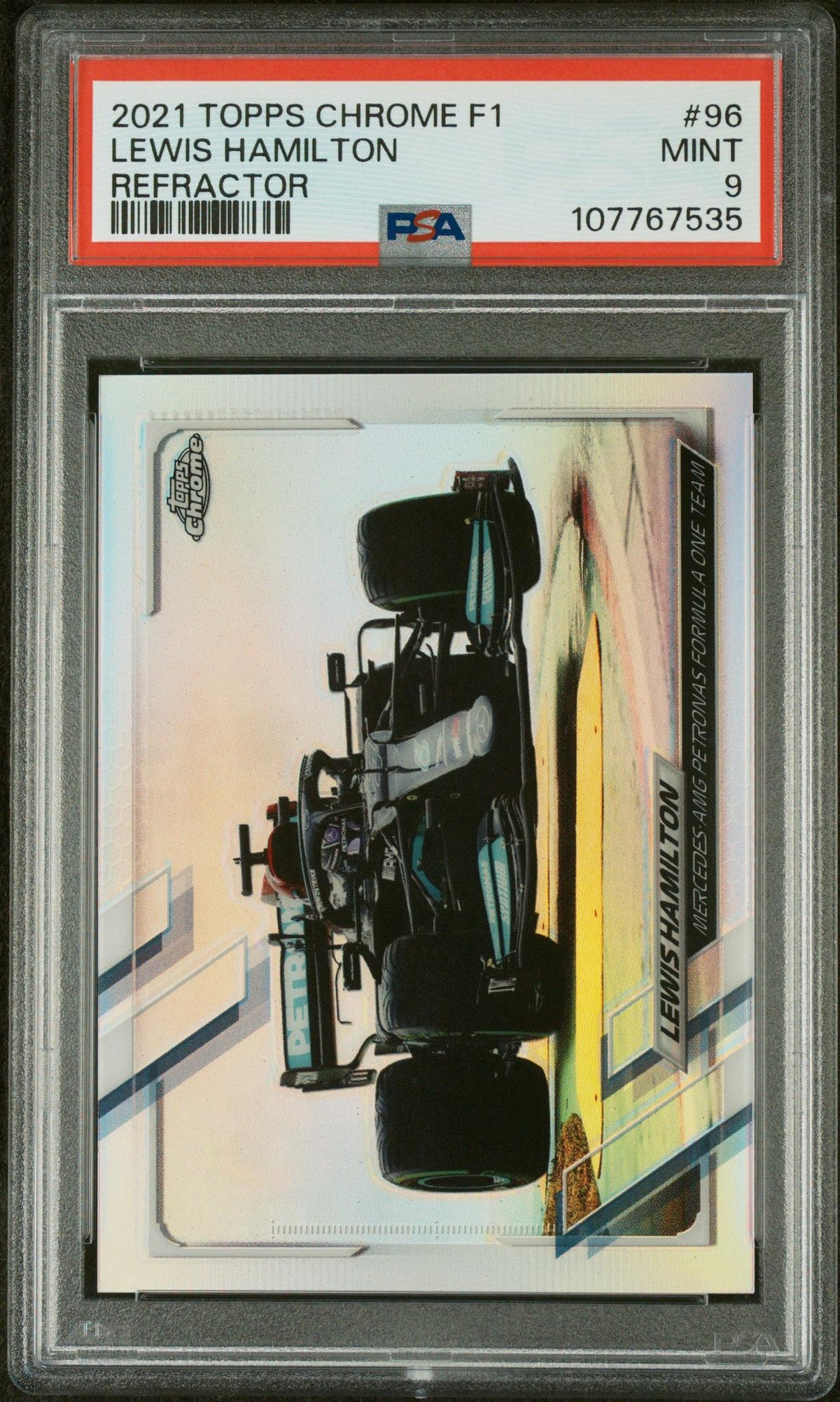 2021 Topps Chrome Formula 1 Refractors Lewis Hamilton #96 PSA 9