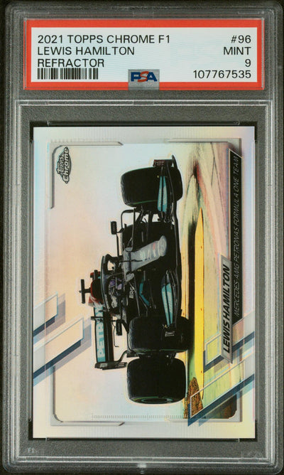 2021 Topps Chrome Formula 1 Refractors Lewis Hamilton #96 PSA 9
