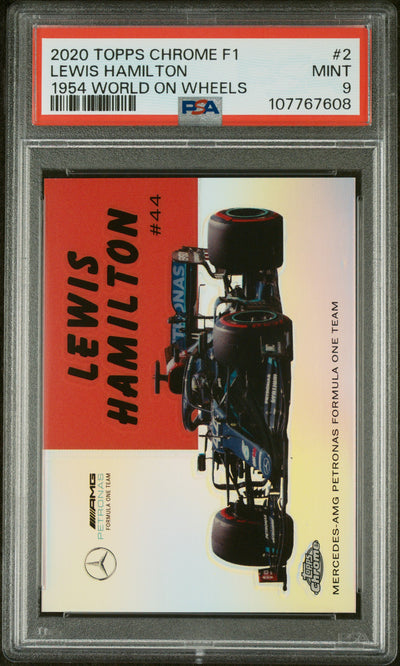 2020 Topps Chrome Formula 1 1954 World On Wheels Lewis Hamilton #54W2 PSA 9