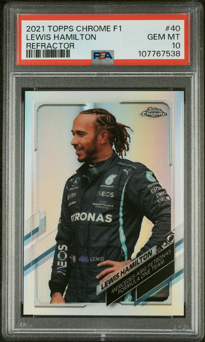 2021 Topps Chrome Formula 1 Refractor Lewis Hamilton #40 PSA 10