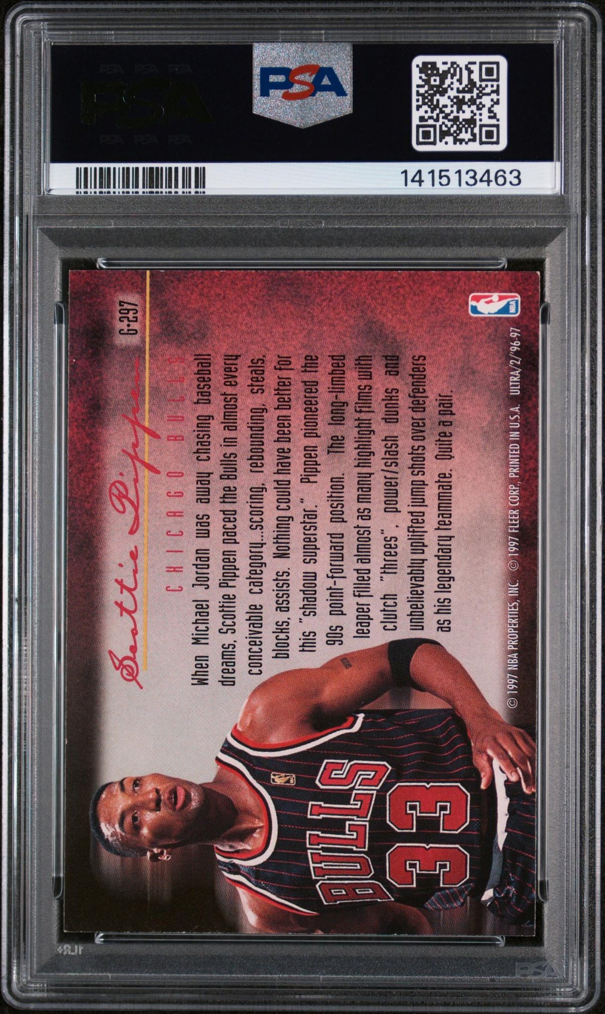 1996 Ultra Gold Medallion Scottie Pippen #G297 PSA 5