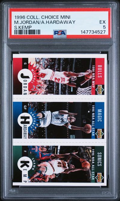 1996 Upper Deck Collector's Choice Mini Card Anfernee Hardaway/Michael Jordan/Shawn Kemp #M78 PSA 5