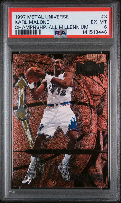 1997 Metal Universe Championship All-Millenium Team Karl Malone #3 PSA 6