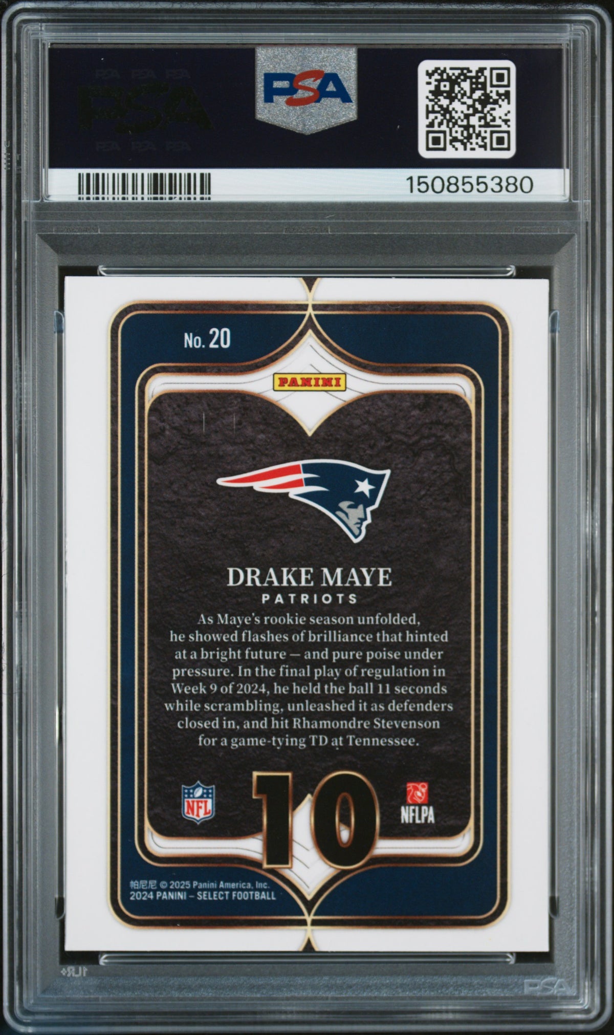 2024 Panini Select Drake Maye #20 PSA 6