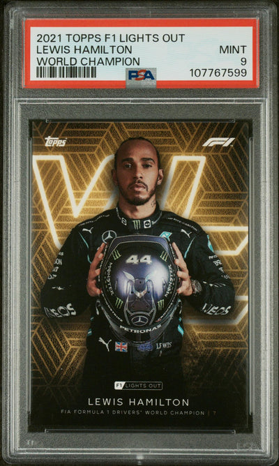 2021 Topps F1 Lights Out World Champion Lewis Hamilton #NNO PSA 9