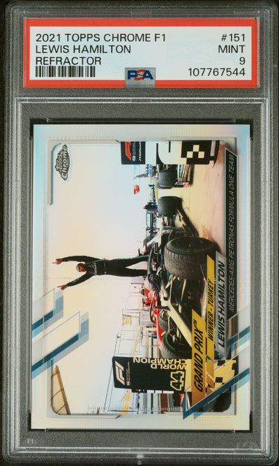 2021 Topps Chrome Formula 1 Refractors Lewis Hamilton #151 PSA 9
