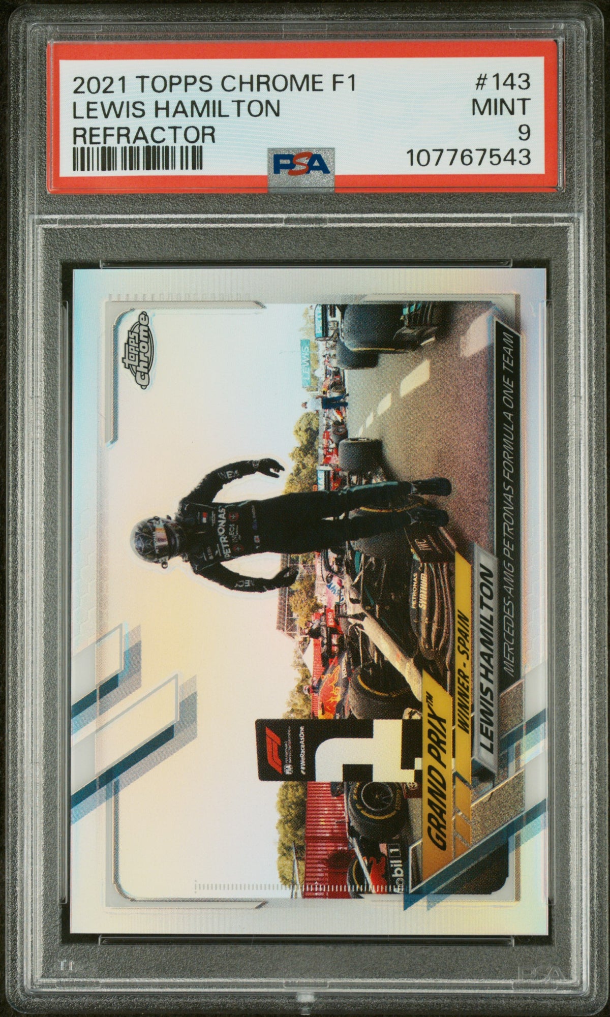 2021 Topps Chrome Formula 1 Refractors Lewis Hamilton #143 PSA 9