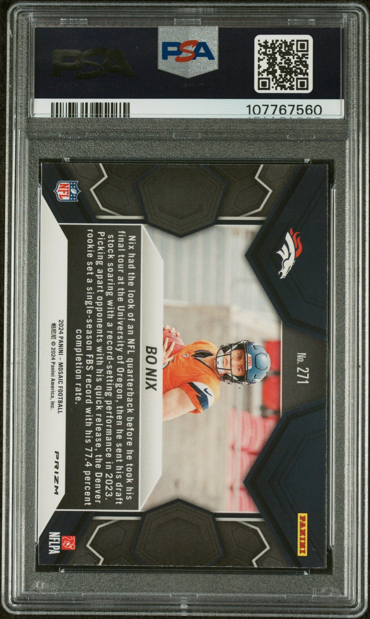 2024 Mosaic Mosaic Bo Nix #271 PSA 9