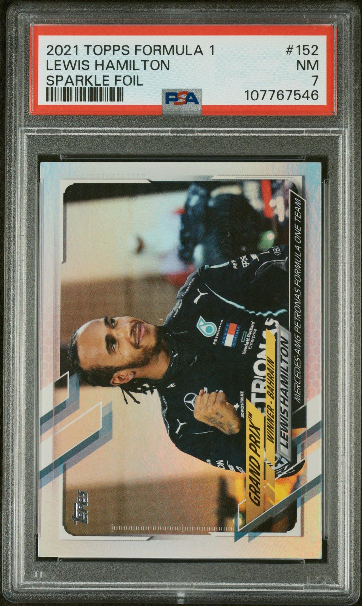 2021 Topps Formula 1 Sparkle Foil Lewis Hamilton #152 PSA 7