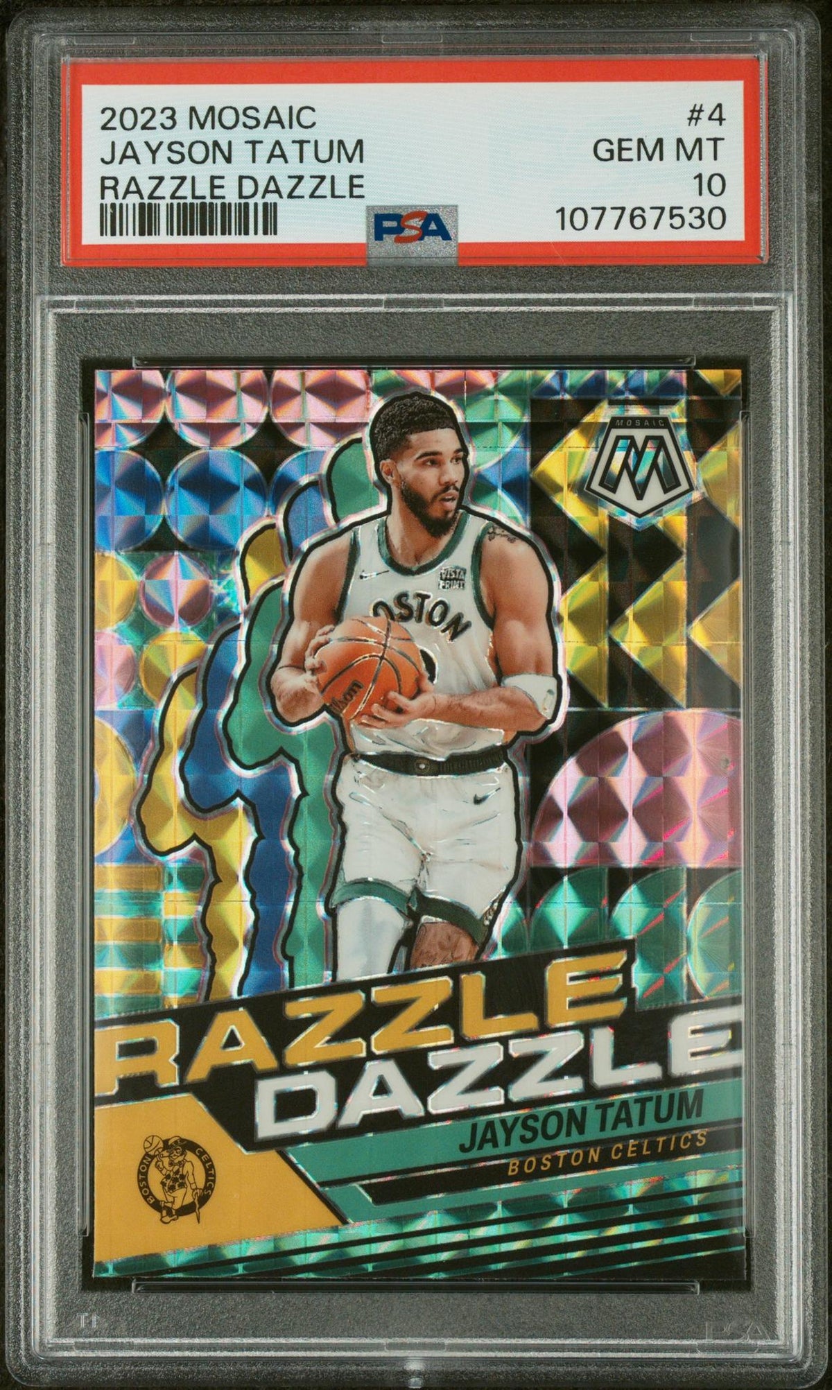 2023 Panini Mosaic Razzle Dazzle Jayson Tatum #4 PSA 10