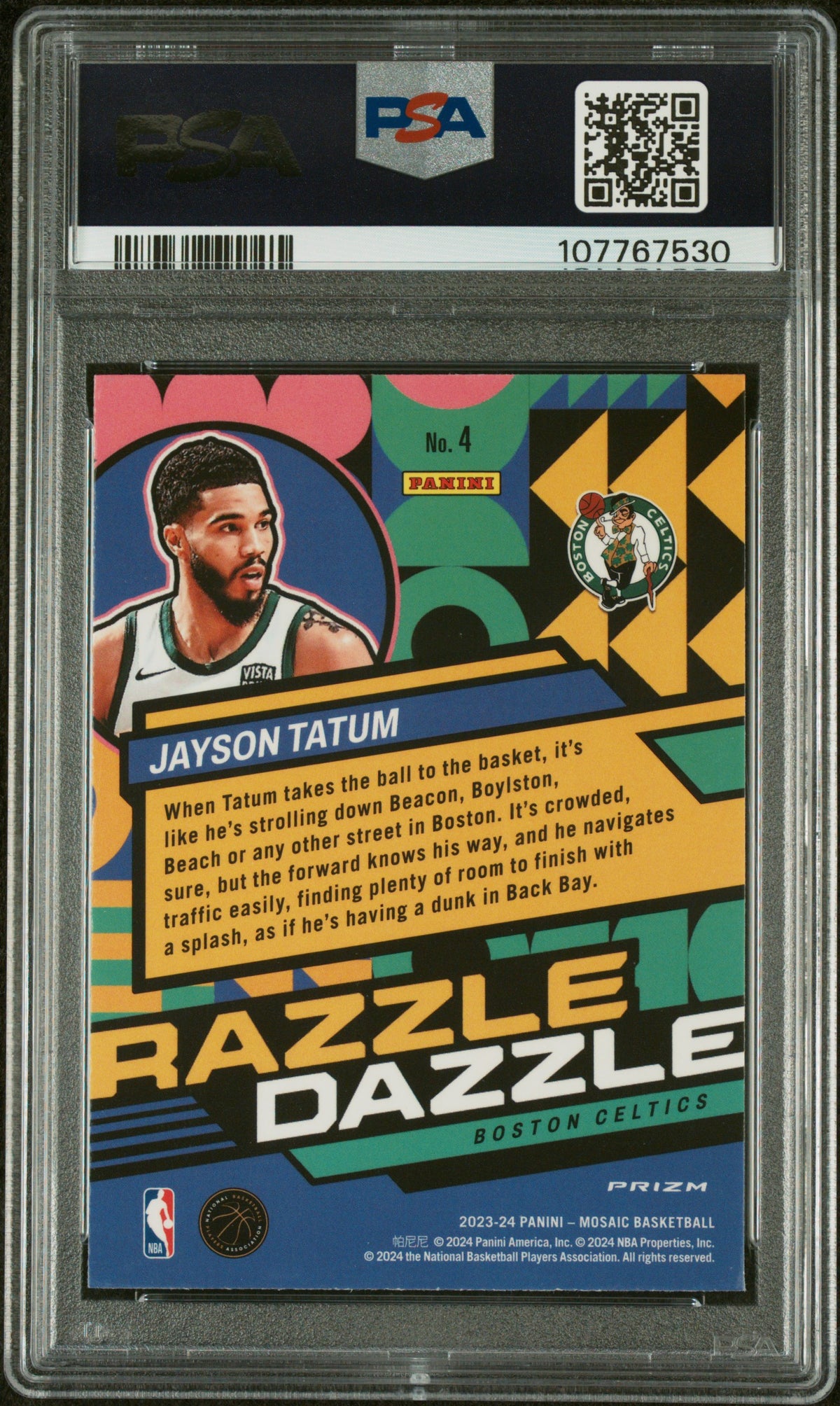 2023 Panini Mosaic Razzle Dazzle Jayson Tatum #4 PSA 10