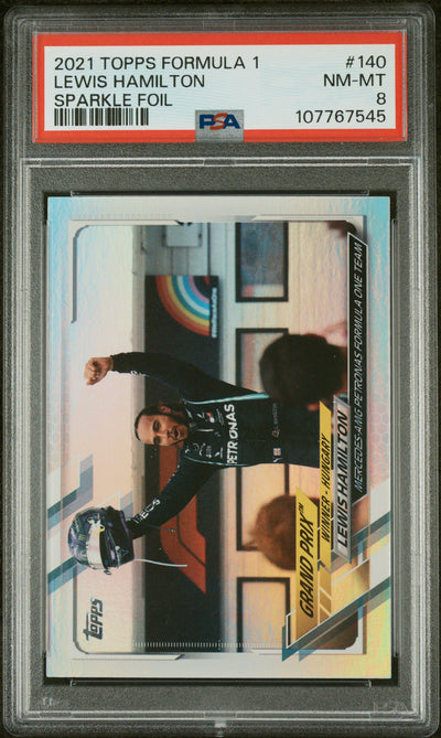 2021 Topps Formula 1 Sparkle Foil Lewis Hamilton #140 PSA 8