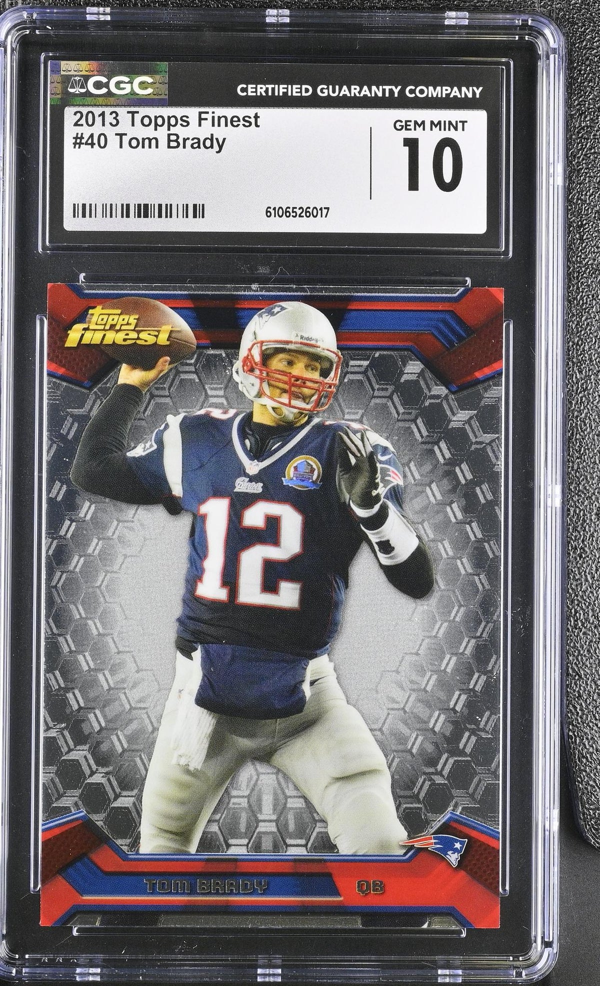 2013 Topps Finest #40 Tom Brady CGC 10