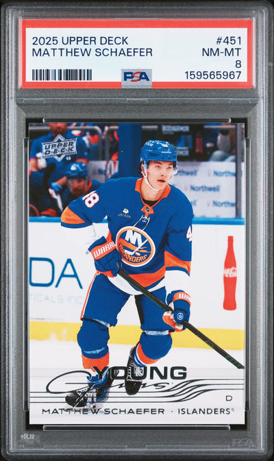 2025 Upper Deck Matthew Schaefer #451 PSA 8
