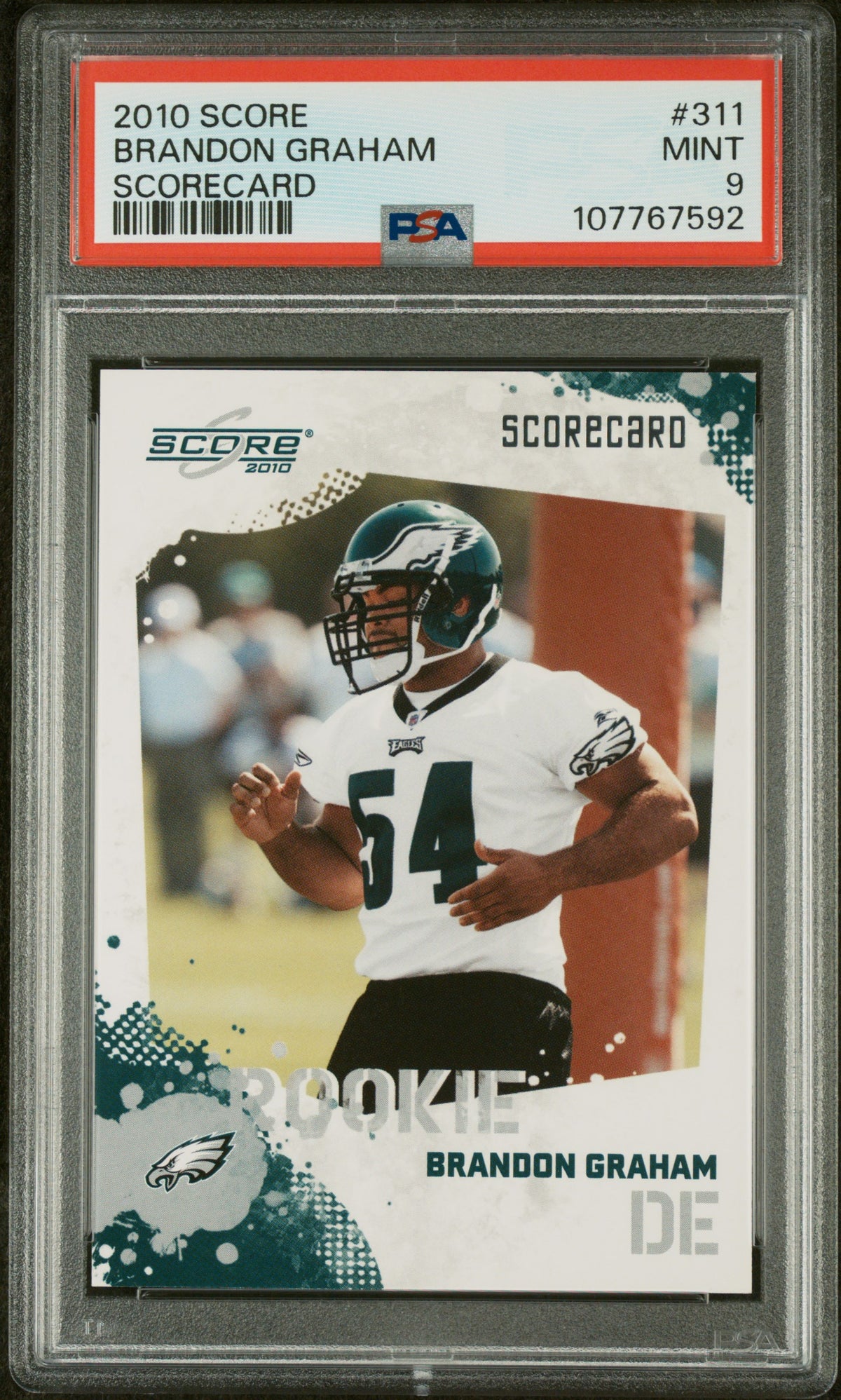 2010 Score Scorecard Brandon Graham #311 /499 PSA 9