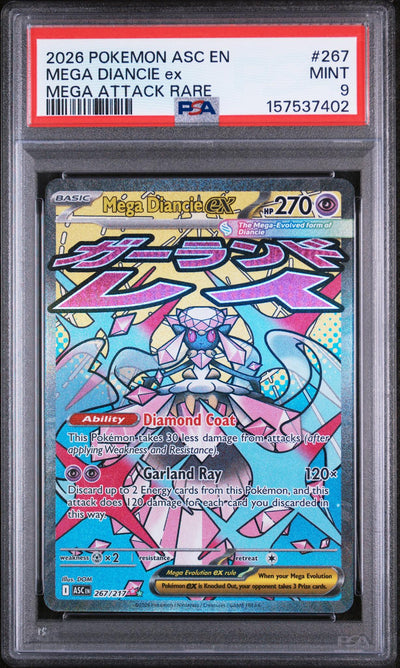 2026 Pokemon Mega Evolution Ascended Heroes Mega Attack Rare Mega Diancie Ex #267 PSA 9