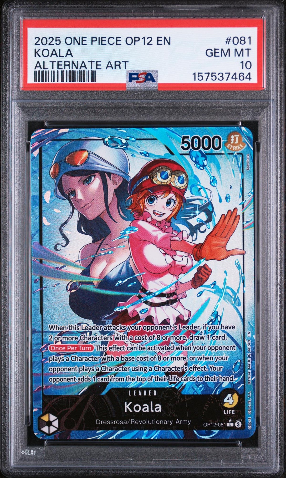 2025 One Piece Legacy of the Master Alternate Art Koala #OP12-081 PSA 10