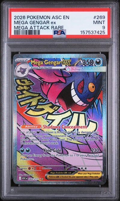 Pokémon Mega Gengar EX Mega Attack Rare #269 PSA 9