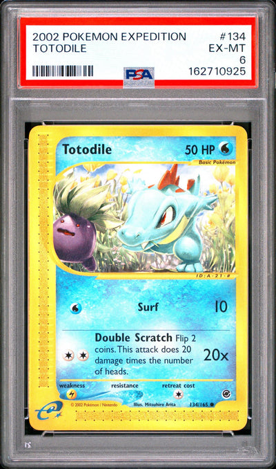 2002 Pokemon Expedition Totodile #134 PSA 6