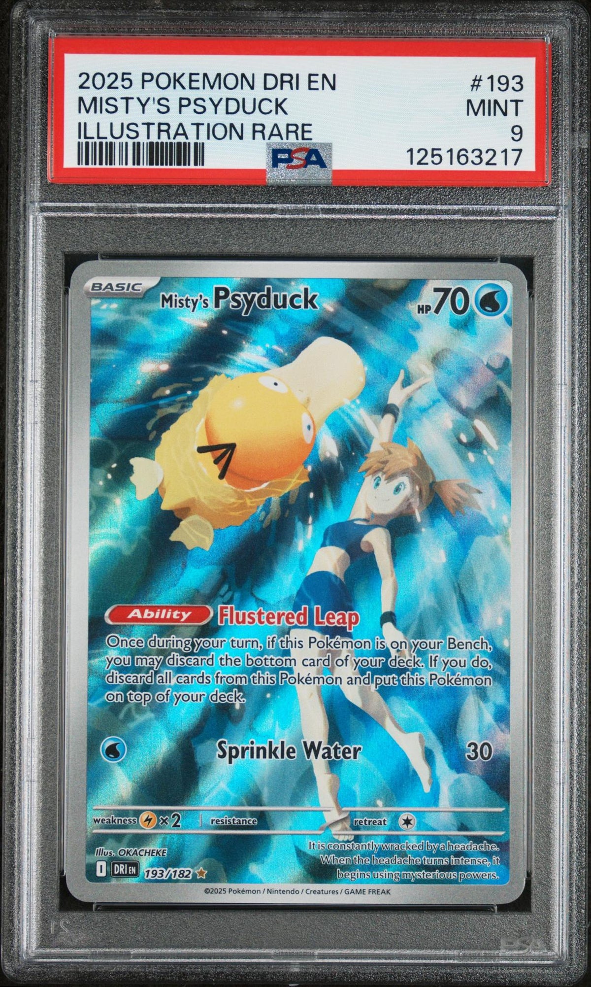 2025 Pokemon Scarlet and Violet Destined Rivals Illustration Rare Misty's Psyduck #193 PSA 9
