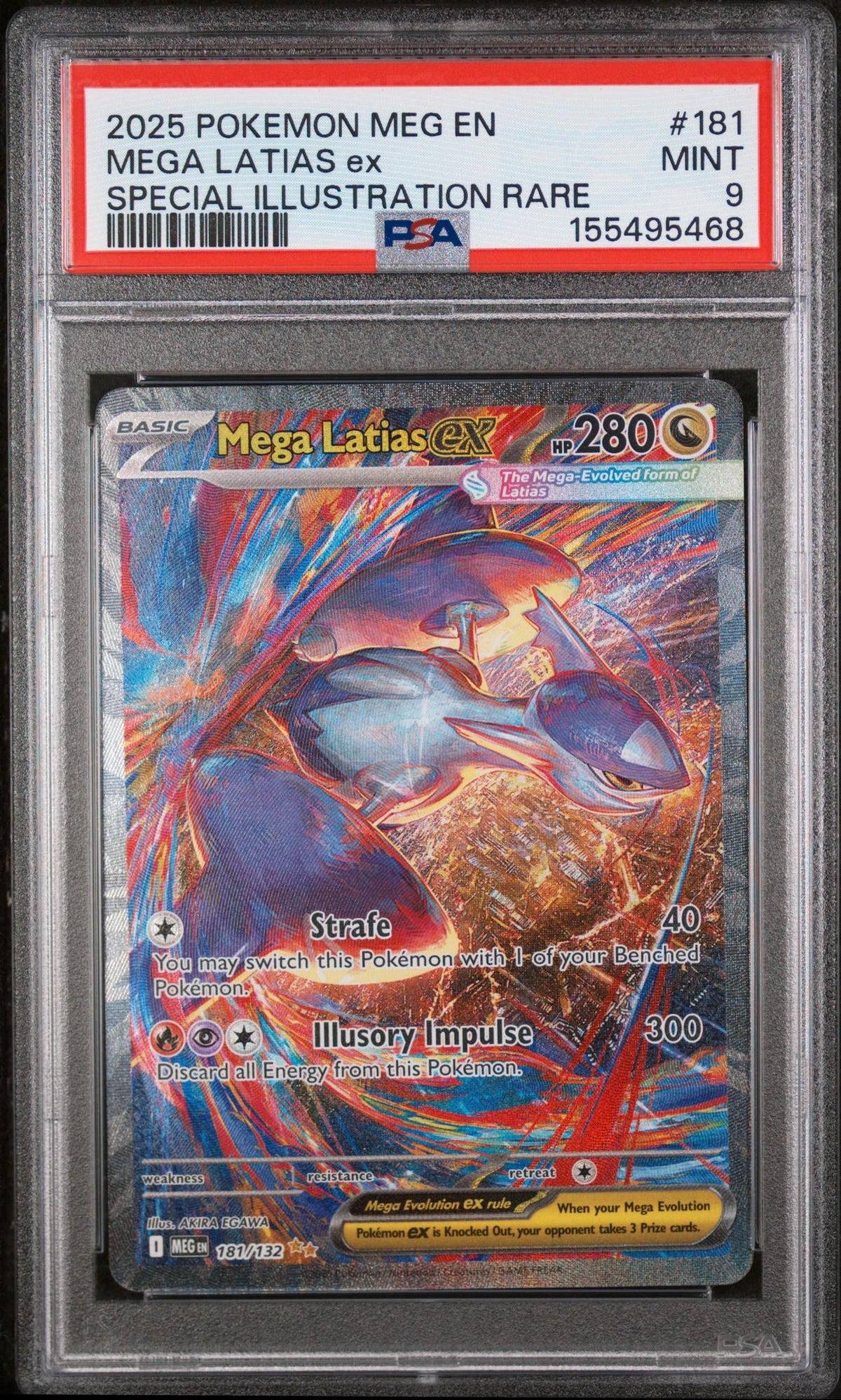 2025 Pokemon Mega Evolution Special Illustration Rare Mega Latias Ex #181 PSA 9