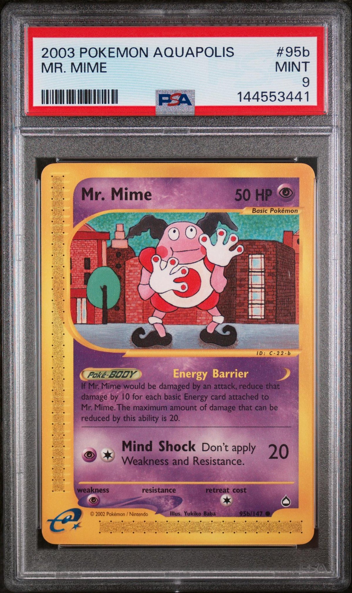 2003 Pokemon Aquapolis Mr. Mime #95B PSA 9