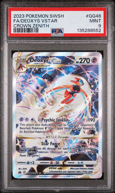 2023 Pokemon Sword and Shield Crown Zenith Deoxys Vstar #GG46 PSA 9