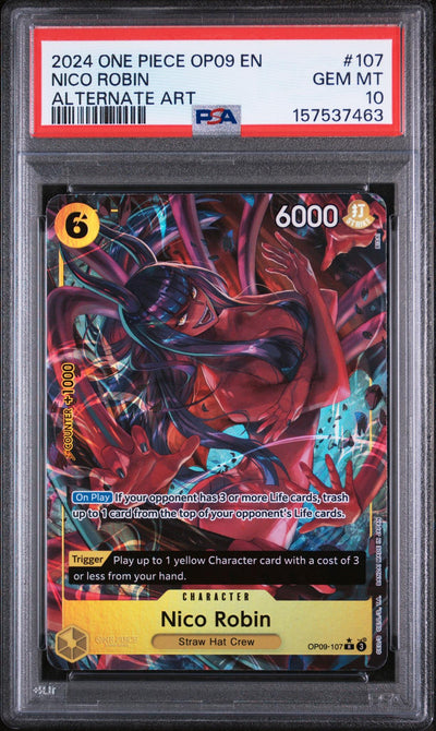 2024 One Piece Emperors In the New World Alternate Art Nico Robin #OP09-107 PSA 10
